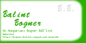 balint bogner business card